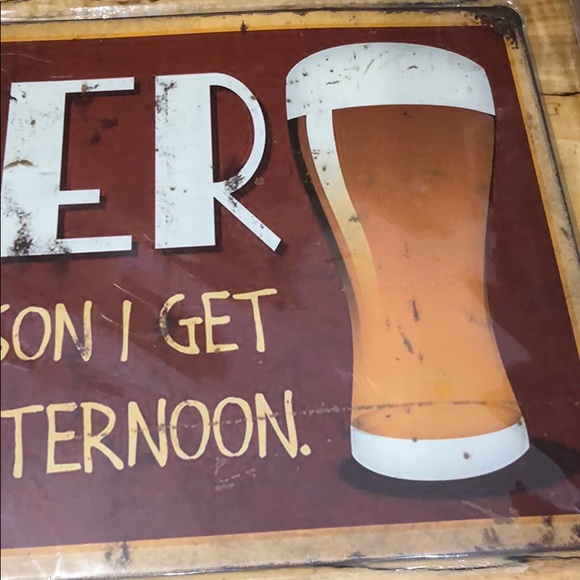 Metal Sign BEER Reason I get up afternoon Bar New - Picture 3 of 4